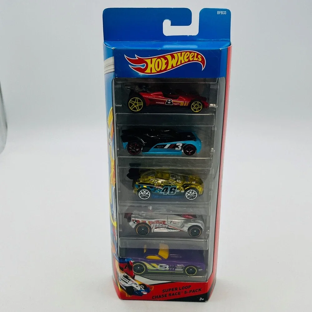 Hot Wheels Super Loop Chase Race 5-Pack Honda Racer Synkro Gearonimo BFB33 2014